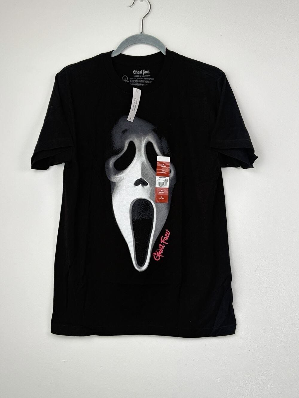 Ghost Face Scream Halloween T-Shirt Men’s M Black Horror Mask Graphic Tee NWT